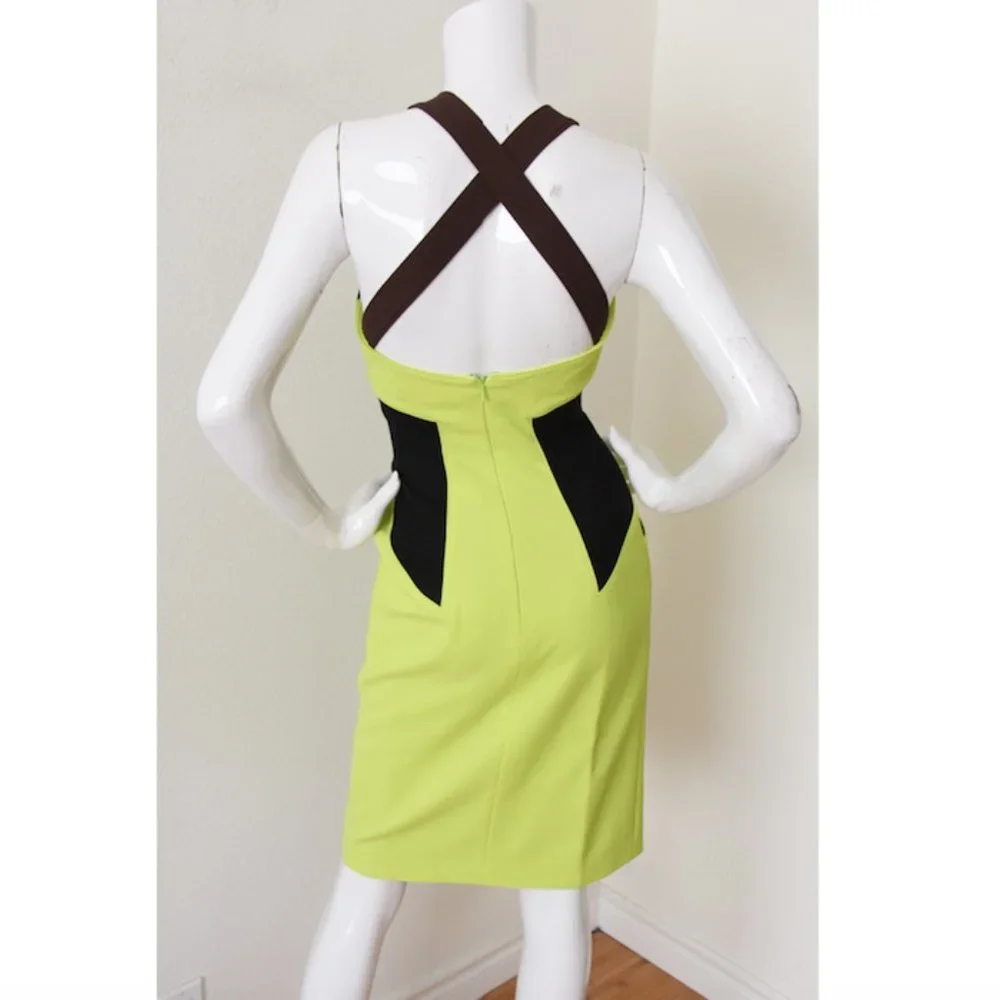 Proenza Schouler Button Front Zebra Contrast Sheath Dress - Picture 4 of 5